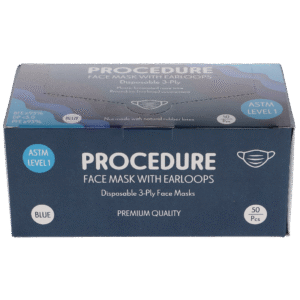 HSB - Earloop 3-PLY Masks 50/Bx ASTM Level 1 Blue, 50/bx