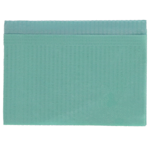 HSB - Disposable Bibs, 2+1 Ply, 13" x 18", Aqua, 500/Pk - 109216