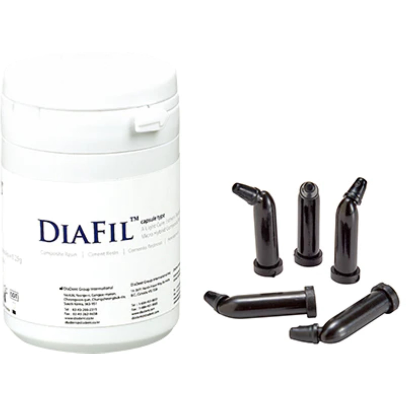 DiaFil™ Light-Cured Nanohybrid Universal Composite Capsule – 0.25 g, 20/Pkg, Shade A2
