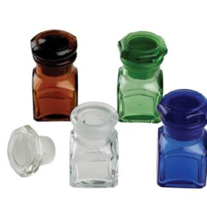 Glass Medicament Bottle Square, amber