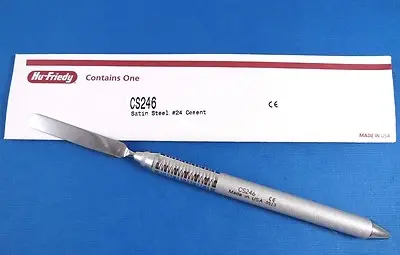 Cement Spatula #24 flexible single end satin steel handle CS246 dental instrument