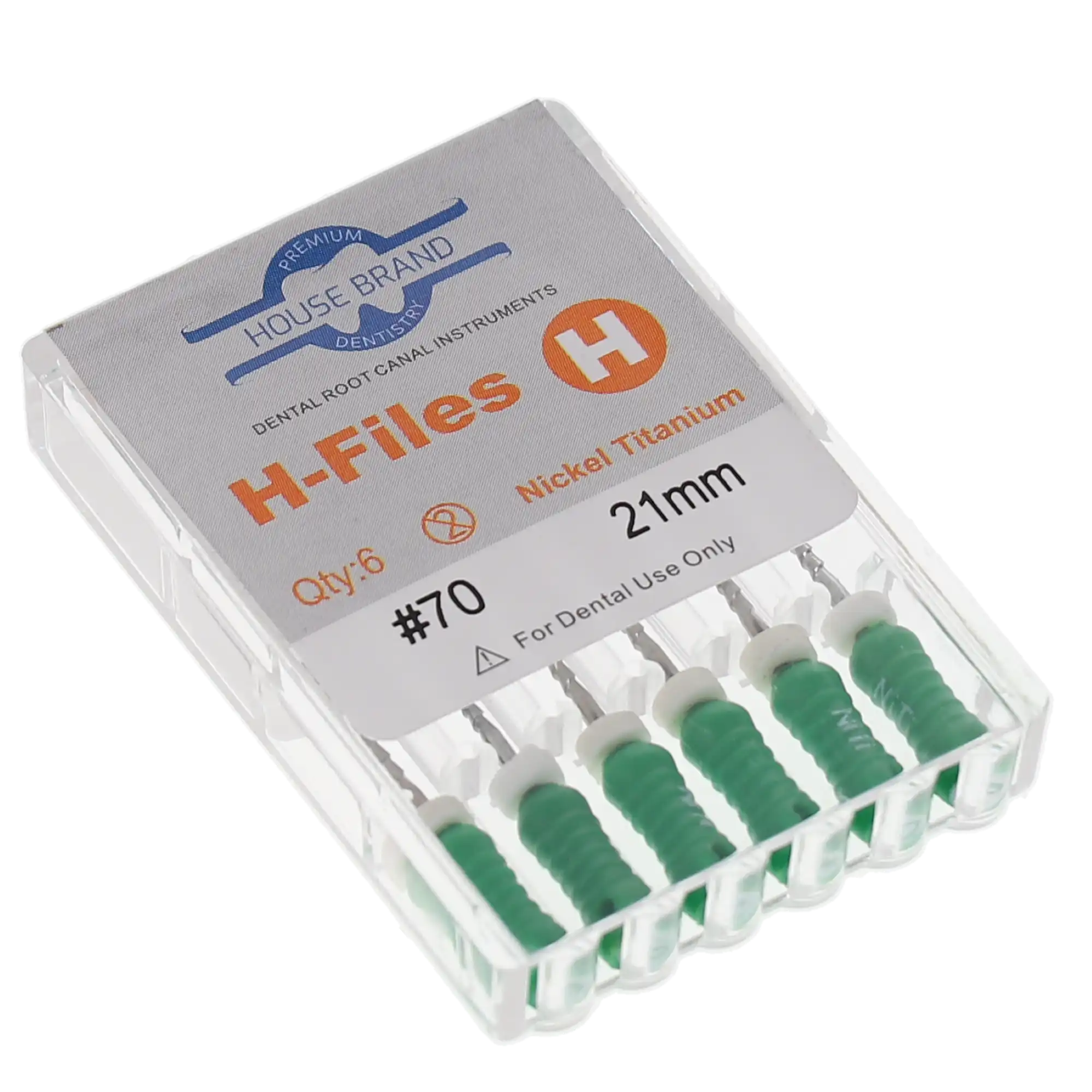Hedstrom Files, Nickel-Titanium, 21 mm, # 70, Green, 6/Pk, 400414