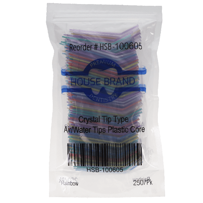 HSB - Crystal Tip Type Air/Water Tips, Plastic Core, Rainbow, 250/Pk - Image 2