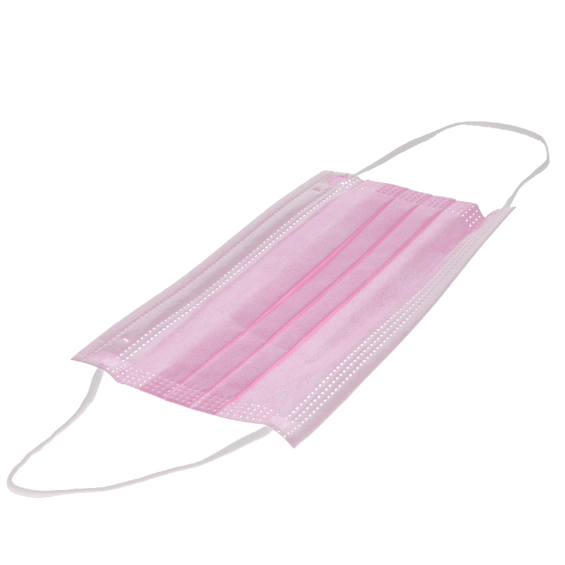 HSB - Earloop 3-PLY Masks 50/Bx ASTM Level 1 Pink, 10bx/cs - Image 2