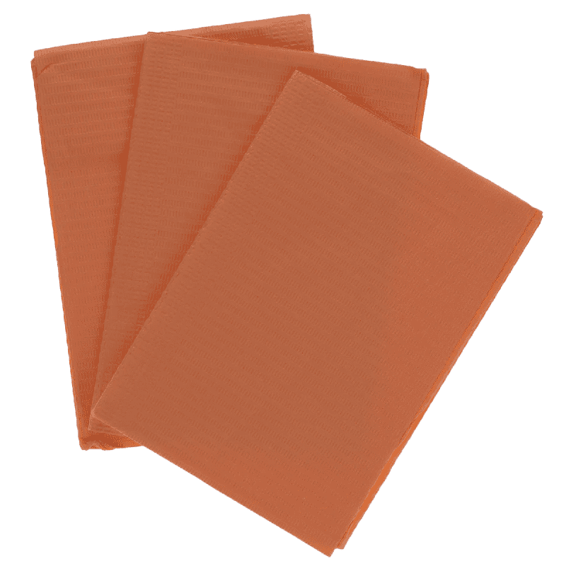 HSB - Disposable Bibs, 2+1 Ply, 13" x 18", Peach, 500/Pk - Image 3