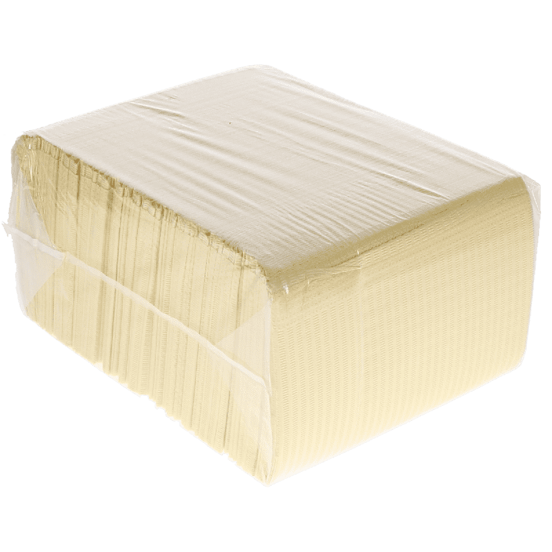 HSB - Disposable Bibs, 2+1 Ply, 13" x 18", Yellow, 500/Pk - Image 2